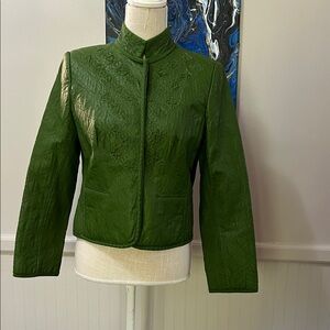 Peter Nygard Green Quilted Women's leather Jacket